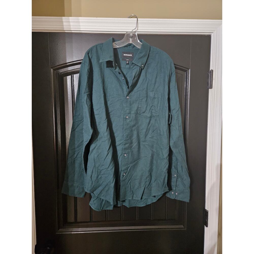 Bonobos Mens Cotton Button Down Shirt Green XXL NWOT